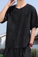 2025夏季新款风男上衣盘扣新中式唐装天丝竹叶衬衫C131-P75，男装衬衫，电商B277(原6028)