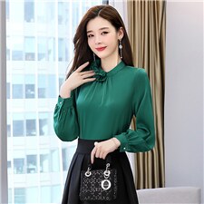 2022年秋季常规修身木耳边拼接衬衣，女装衬衫，时尚俏佳人