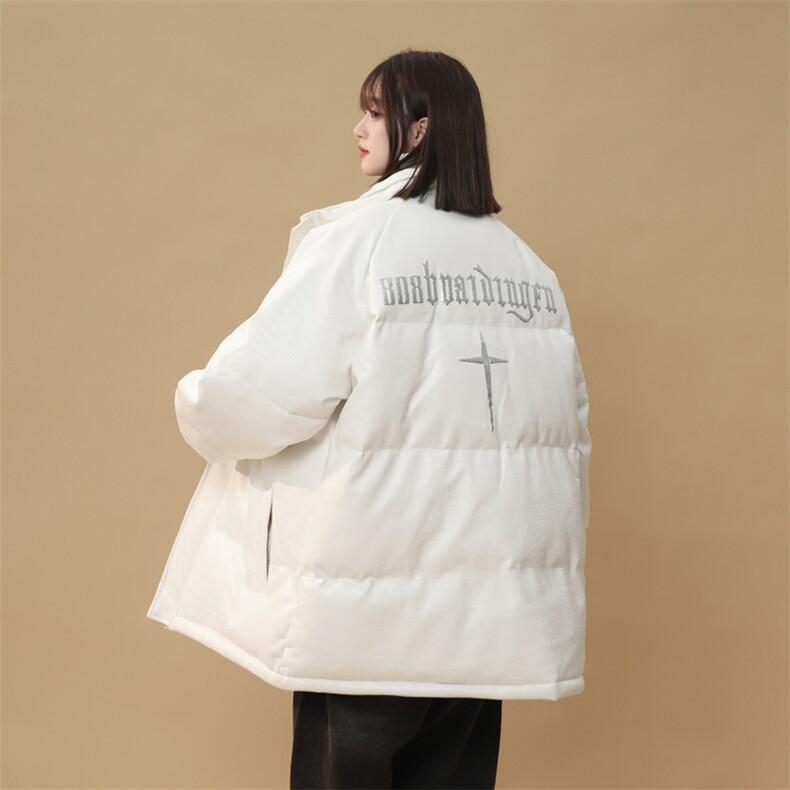 中性风鳄鱼纹PU皮棉衣棉服面包服立领印花棉袄皮衣外套【1611-P90,男装皮衣,星座207