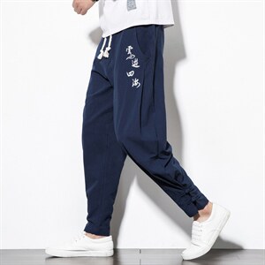 风春季男士盘扣宽松刺绣休闲裤束脚哈伦裤男长裤运动裤M78P55,女装休闲裤,钱塘788(原4013)