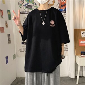 DX17237-P20 纯棉短袖t恤男大码半袖打底衫宽松体恤衫 海报风图片