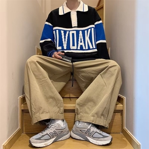 男秋冬季新款潮韩版百搭情侣毛衣针织衫POLO毛衣MY119P40图片