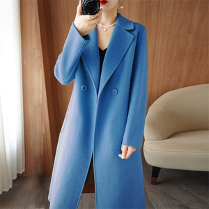 时尚百搭羊毛呢子大衣女中长款修身显瘦气质外套图片
