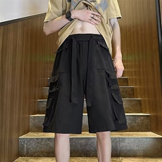 日系复古工装短裤男夏季机能多口袋五分裤宽松休闲六分裤D2219，男装休闲裤，星座1116A-1（原606A）