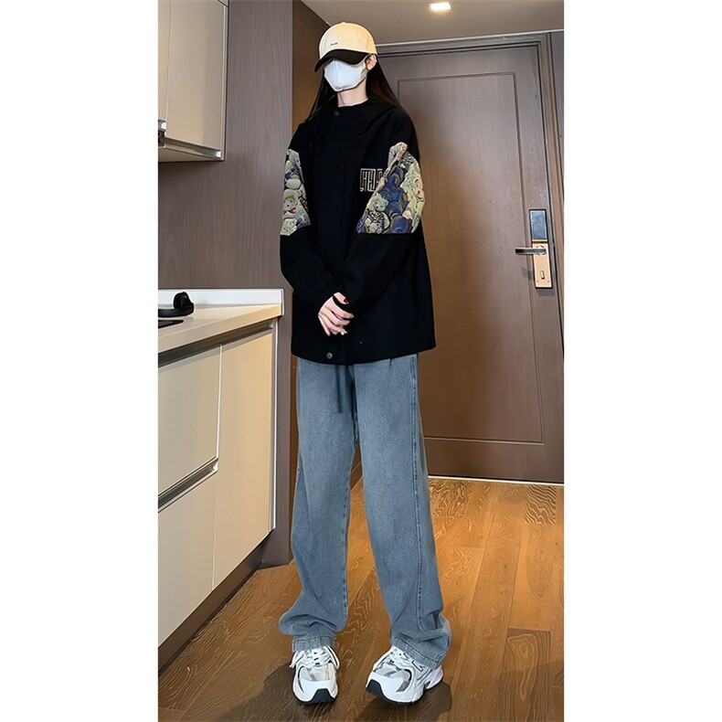 2024春季新款女模内景大码灯芯绒刺绣夹克M-5XHJ23945-特P65,男装夹克,电商A022