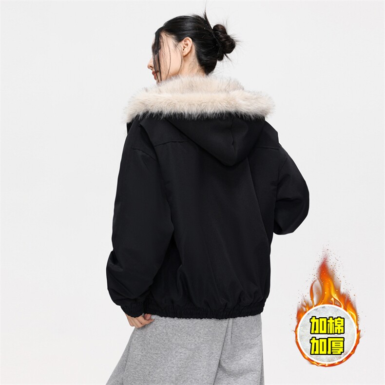 现货高品质美式高街冬季重磅硬挺短款座山雕毛领棉衣男女加厚外套,男装棉衣,电商A486-1