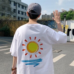 ！2021夏季新款纯棉男士短袖T恤宽松百搭半袖体恤衫T2151P28图片