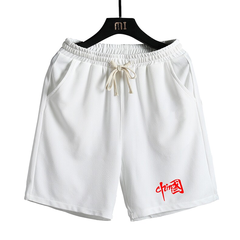 MK37276-P15冰丝短裤男士大码宽松休闲五分裤男运动中裤网格,男装休闲裤,电商A040A