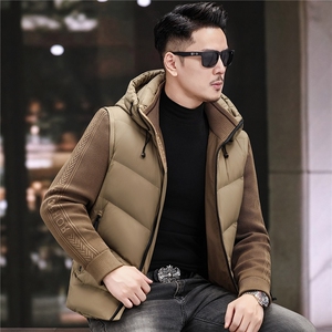 主推新款冬季短款90绒子白鸭绒羽绒服外套中年男装加厚羽绒服夹克
