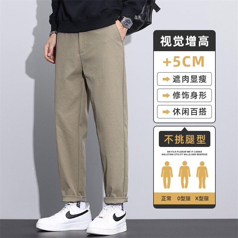秋季轻商务直筒休闲裤男士2024新款舒适锥形极简长裤子Z9875-P40图片
