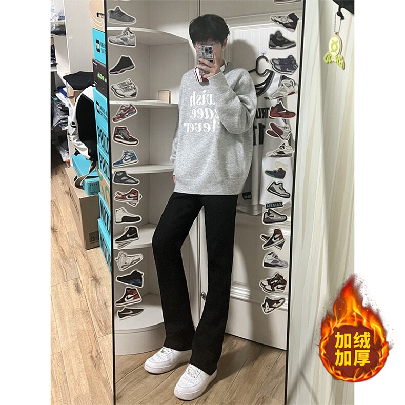 B221美式ins高街加绒加厚牛仔裤LK23010-P60控78加绒P70控98,男装牛仔裤,电商B221