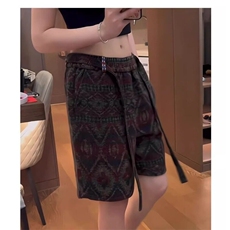 2025新款短裤男女同款夏季美式复古撞色刺绣宽松沙滩五分休闲裤男，男装休闲裤，星座506A