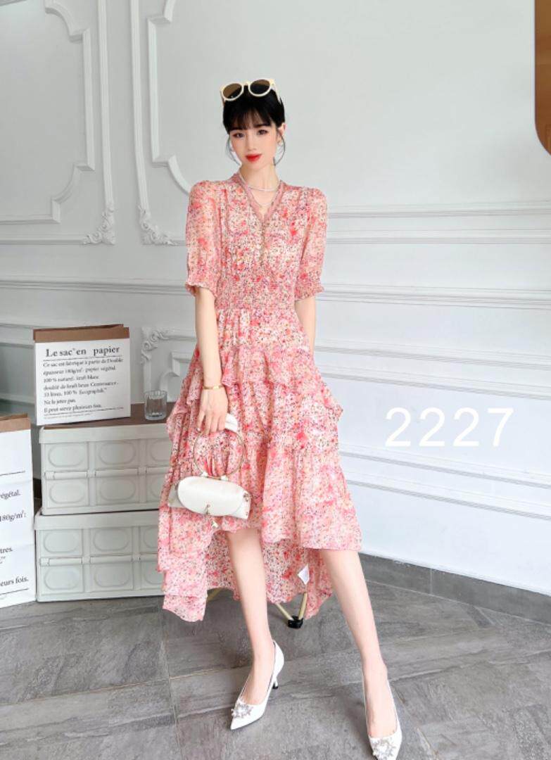 【现货】2022夏季新款韩版碎花雪纺连衣裙，女装连衣裙，珍·洛曼