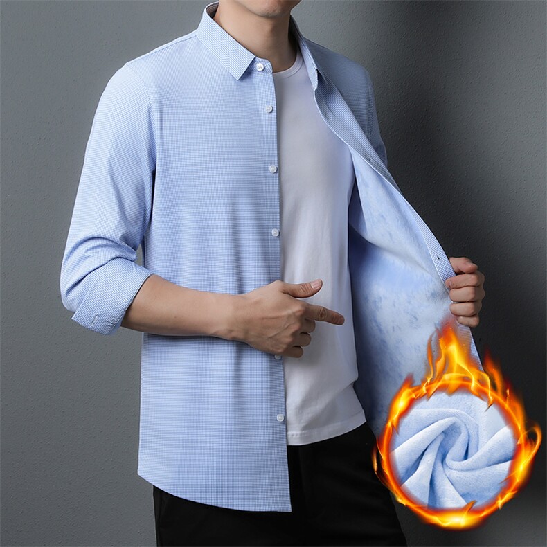 CA10102011钱塘2020-2冬季厚款商务休闲中年男士厚款衬衣P77图片