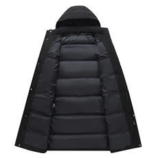 羽绒服冬中长款连帽极寒保暖加厚加长大码外套6809-P180298，男装羽绒服，星座1210A