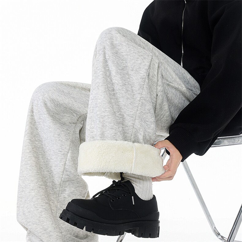 糯米裤宽松慵懒风卫裤男秋冬款休闲百搭弯刀裤微长拖地裤KZ083P45，男装休闲裤，电商B312