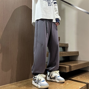 港风秋冬长裤宽松休闲扣带松紧腰束脚卫裤K23303-P40控58图片