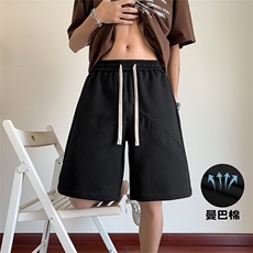 特批P30无差价夏季休闲曼巴棉拼接高克重宽松五分短裤男DK5880，男装休闲裤，电商A001