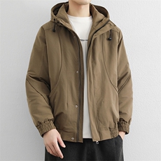 翻领夹克男棉服秋冬加厚保暖拼接棉衣夹短款防水飞行员外套，男装夹克，星座914