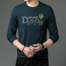 圆领长袖上衣男士春秋季2023新款潮牌卫衣时尚印花中年春装男，男装卫衣，电商B212（原钱塘6029）