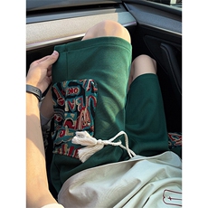 短裤男夏季美式复古拼接五分裤潮牌宽松大码XZ102B-1DK2512P30，男装牛仔裤，星座102B-1
