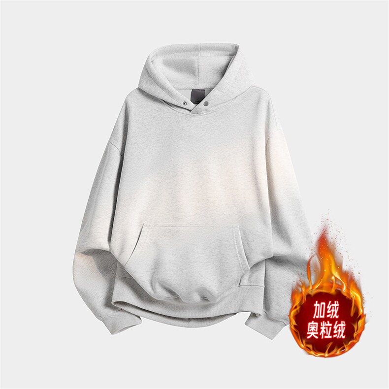 连帽重磅500克结构板卫衣撞色加绒奥粒绒外套潮RH5323JR-P57，女装短外套，星座610B-1