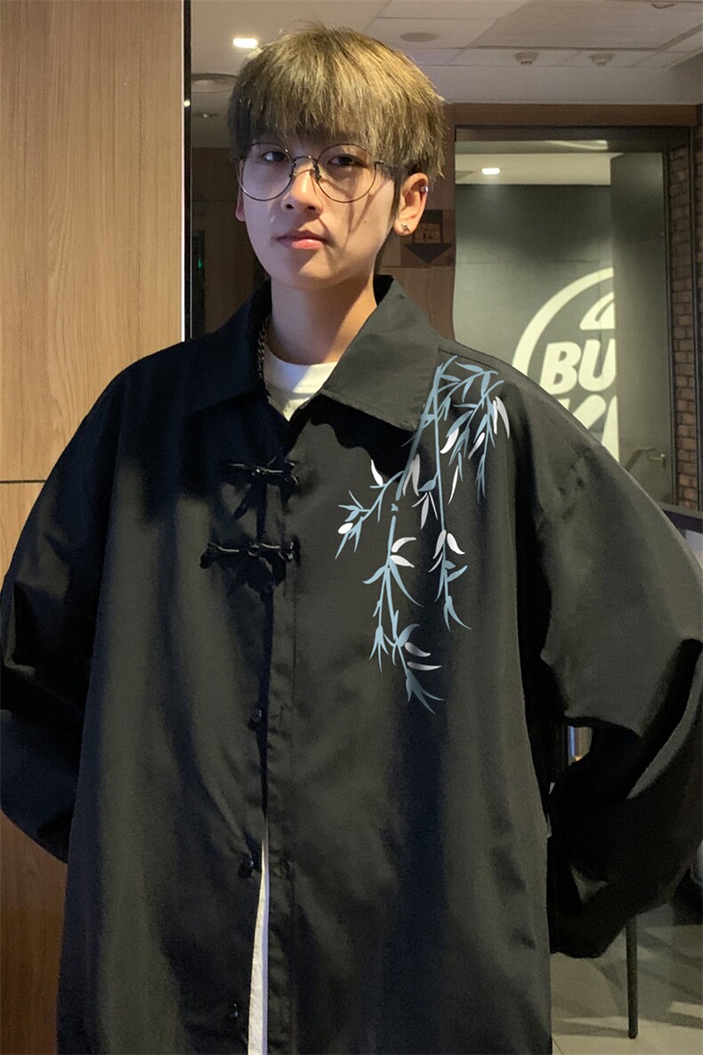 ！2025夏季新款男士新中式长袖衬衫风衬衣CS201特P38,男装衬衫,电商B220
