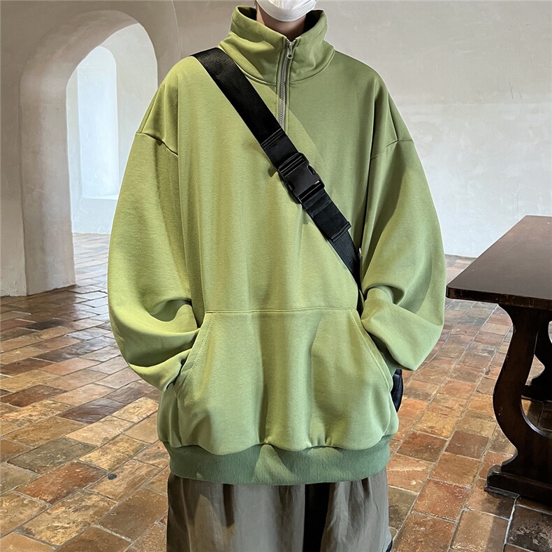 2025重磅冲锋衣内胆半拉链翻领POLO衫大码M-5XL卫衣男WY77077P65,男装Polo衫,星座227-7