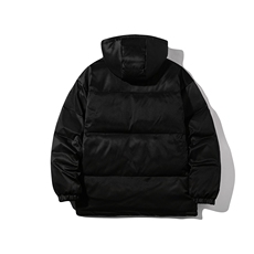 白底冬装新款简约印花百搭白鸭绒连帽羽绒服外套YR137P225控298，男装羽绒服，电商A247-1