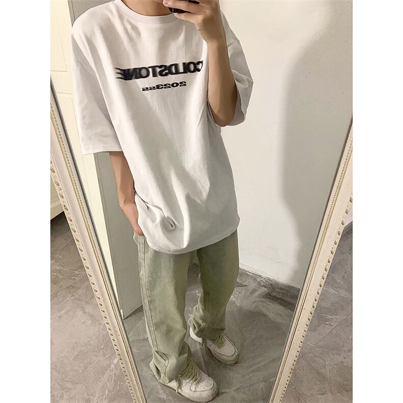 B221美式ins高街小众百搭纯色微喇牛仔裤LK22087-P55控78,男装牛仔裤,电商B221
