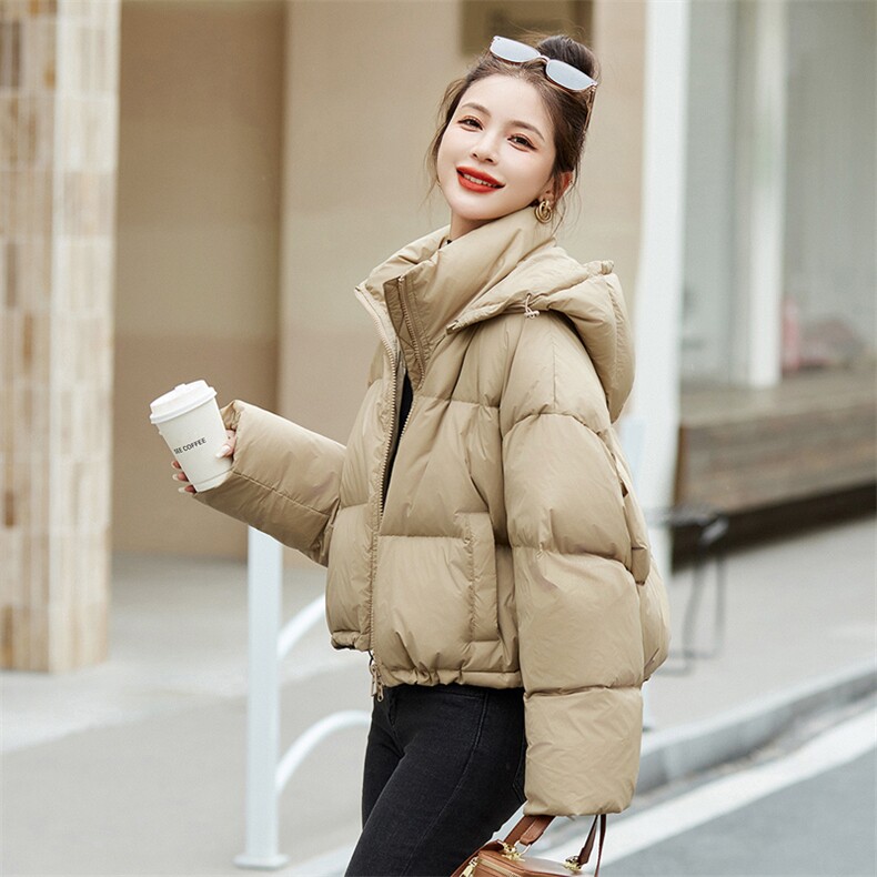 现货主推2026新款白鸭绒羽绒服连帽宽松甜美2513P165K225,女装羽绒服,莘蕾