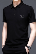 2023夏季中年装短袖t恤男士夏装翻领打底衫衣服中老年男冰丝上衣，男装T恤，电商B212（原钱塘6029）