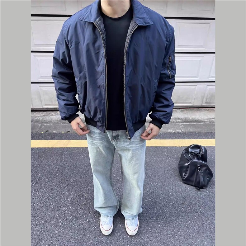 JK711-尺码M-3XL-P45现货!美式飞行员夹克工装外套高短款棒球服,男装夹克,星座1811B