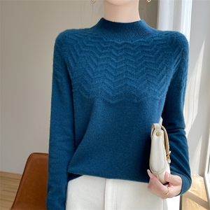 2025年秋季常规款套头单件长袖一线波浪纹半高图片