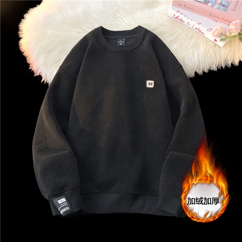 高品质日系潮牌保暖打底衫秋冬加绒加厚卫衣男WY28-P55,男装卫衣,电商B278