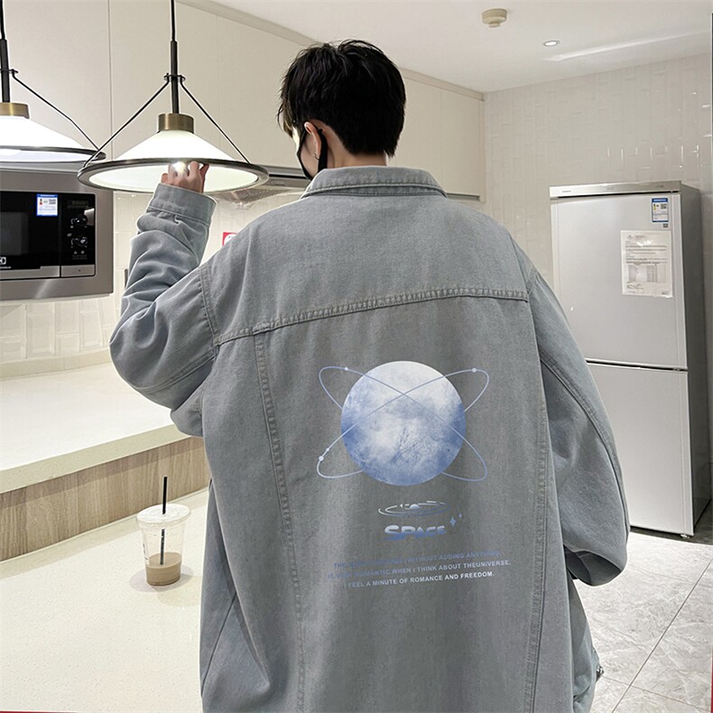 牛仔夹克男大码牛仔外套男茄克NJ77241-P60加绒款-P75,男装夹克,电商A040