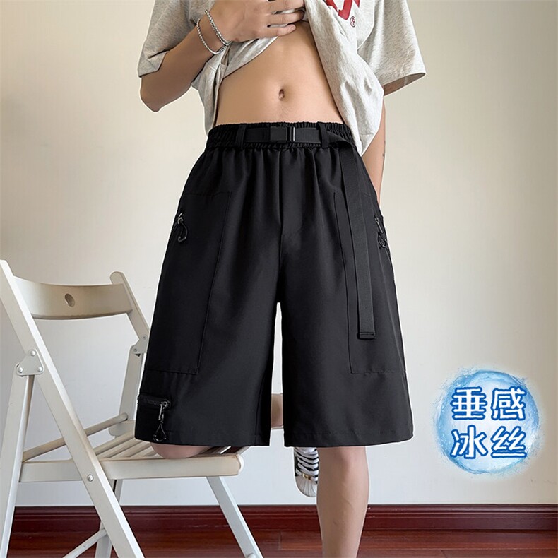 特批P29无差价可调节腰带拉链冰感凉感休闲冰丝工装短裤男DK5816图片