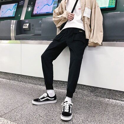 2021春秋装港风宽松宽松灯芯绒休闲裤工装裤子男A313/K90/P6888图片