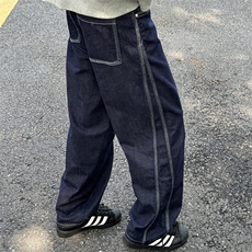 611-3BK36特批P46复古阔腿香蕉裤深蓝色弯刀男1女牛仔裤，男装牛仔裤，星座1218（原611-3）