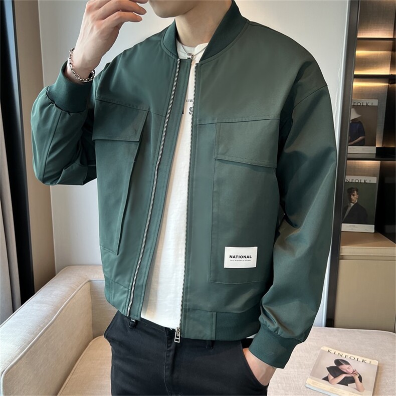 春季新款棒球领外套店主风简约休闲百搭时尚潮流夹克JK090-P98图片