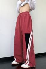 美式复古街舞运动裤男垂感休闲阔腿裤拖地裤子XZ514-2-K1558-P63，女装休闲裤，星座514-2(原B239)