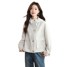 现货秒发2025秋装新款宽松大码休闲风衣外套短外套，女装短外套，星宇服饰