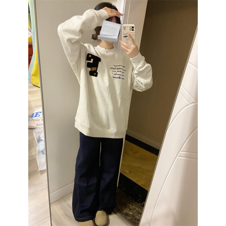 5433-P48原版做工刺绣后包领休闲卫衣薄款/加绒,女装卫衣/绒衫,星座617A-2
