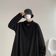 现货DR110-P32特无差价控58自制半高领双面高克重德绒打底衫，男装T恤，电商D232