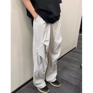 现货网图！纯色百搭皱褶美式速干休闲长裤-EX50802-特批25图片