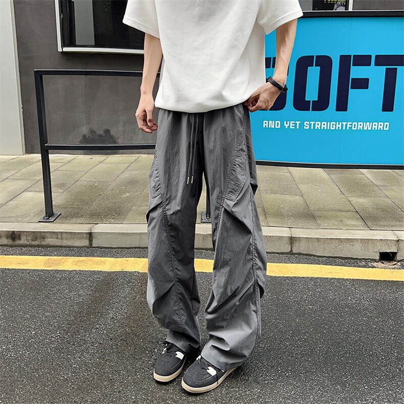 速干工装裤男款夏季冰丝阔腿运动伞兵裤子宽松直筒休闲裤,男装工装外套,星座410-6（原星座1304-1）