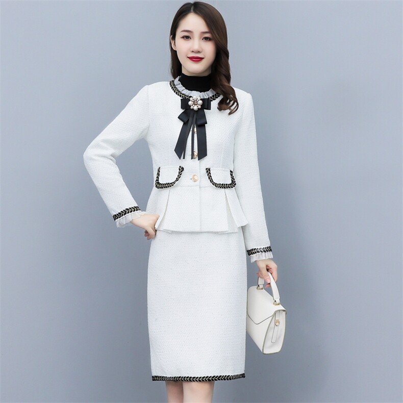 2025春秋新款小香风套装女高级感气质名媛短外套半身裙套裙两件套,女装套装/套裙,尚洛菲