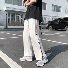 ins潮牌宽松韩版原织带休闲裤高街扎染工装裤阔腿裤K541-P32，男装休闲裤，星座512-2