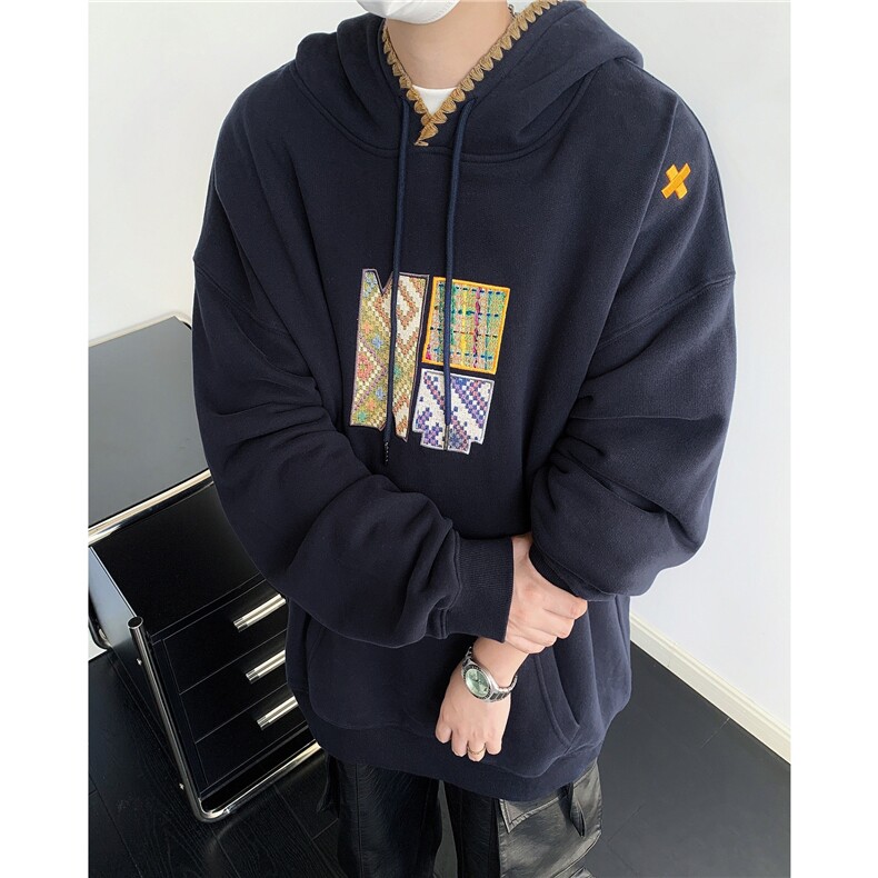 复古刺绣连帽卫衣男女秋冬民族风设计感潮帽衫上衣潮春秋冬，男装民族服装，星座716-2