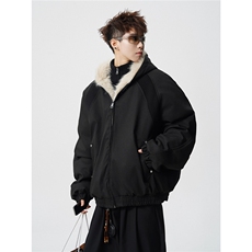 现货螺纹拼接座山雕棉服美式连帽重磅情侣外套A170-M911-P138，男装棉衣，电商A170